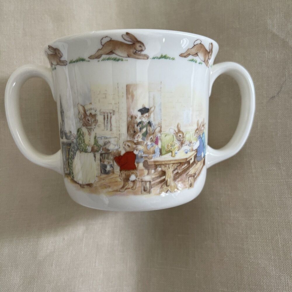 Bunny Royal Doulton Bunnykins English Fine Bone China Two Handled Kids Mug/Cup